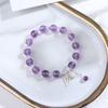 Natural Crystal Amethyst 925 Silver Bracelet Women'S Beads Beaded Jewelry Diy Bracelet