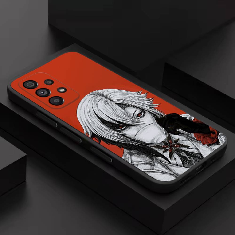 G-Genshin Impact ArlecchinoS Phone Case For Samsung S 9,10,21,30,22,23,24,25,26,Ultra,Plus,Lite,FE,4,5G Black Soft Precise