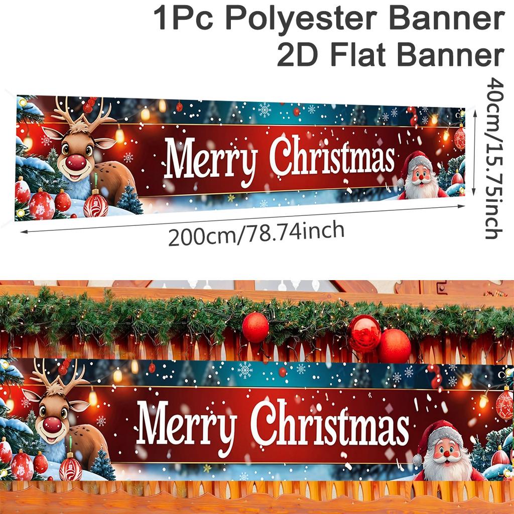 Christmas Outdoor Banner Flag Merry Christmas Decoration for Home 2026 Xmas Ornament Navidad Natal Noel Gift Happy New Year 2026