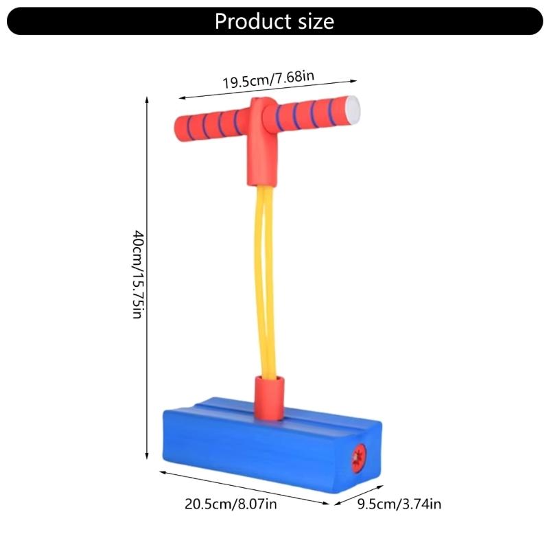 Toddler Friendly Foam Bounce Stick Safe Indoor Outdoor Bouncing Toy with Sound and Glowing Handlebar