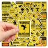 10/30/50pcs Cartoon Warning Creative Stickers Cool Danger Banning Sign Sticker for Notebook Guitar Phone Funny Sticker