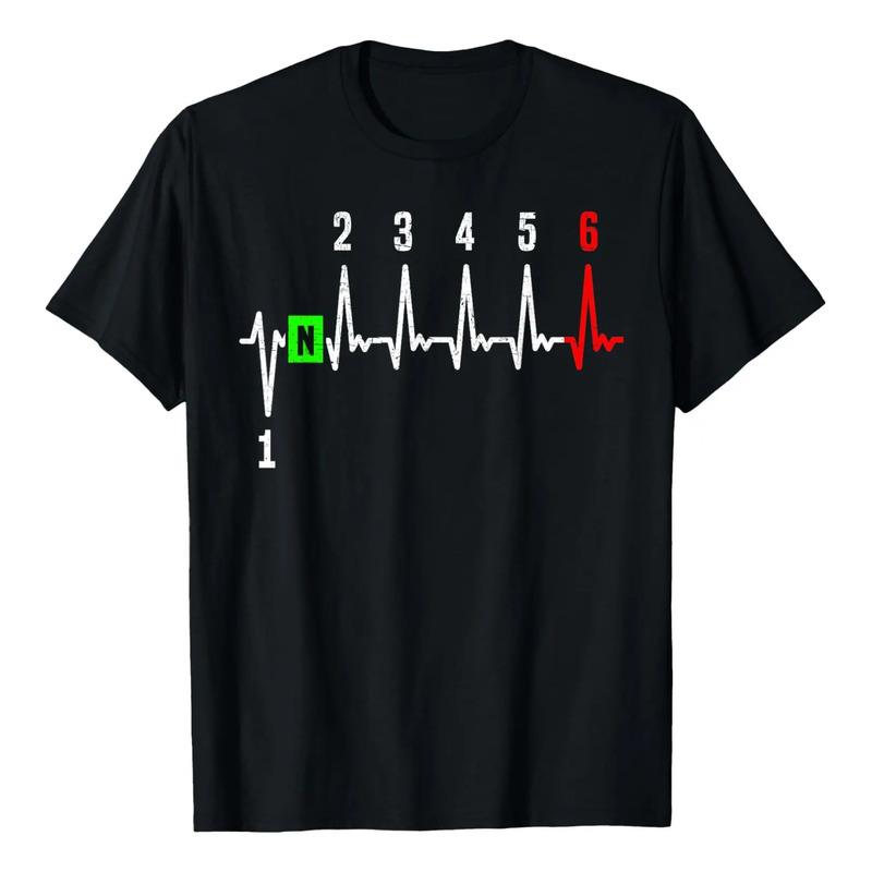 Camiseta Con Estampado De Cambios De Moto 1n23456 1 Down 6 U S разноцветный