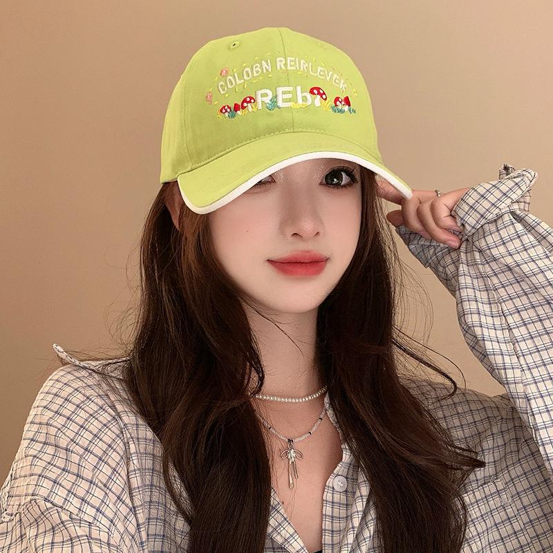 Baseball Cap Women's Spring and Summer Sweet Versatile Sun Hat Showing Face and Small Duckling Cap Big Head Circumference