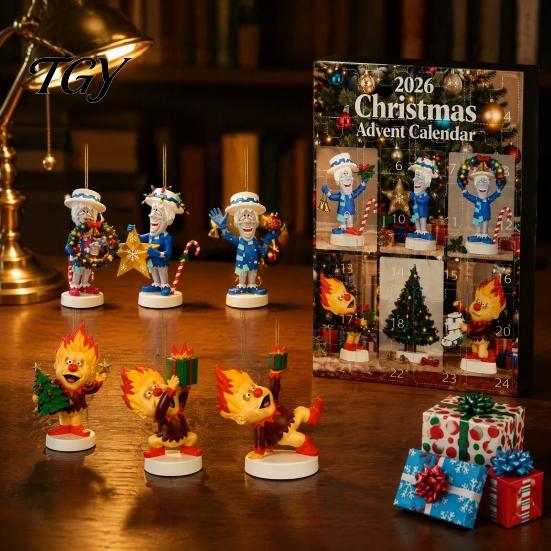 24 Day Countdown Box Christmas Advent Calendar 2026, 24-Day Surprise with Holiday Gift Boxes Acrylic Pendants, Anime Themed Collectible Gifts