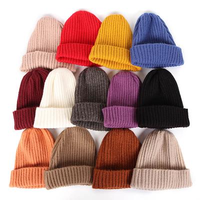 New Candy Colors Women Knitted Hat Warm Soft Trendy Hat Kpop Style Wool Beanie Elegant All-match Hat