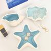 Starfish Seashell Ceramic Jewelry Tray for Women's Accessories
