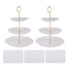 3-Tier Cupcake Stand Holder Plastic Serving Platter for Afternoon Tea Dessert Display Stand for Weddings Parties