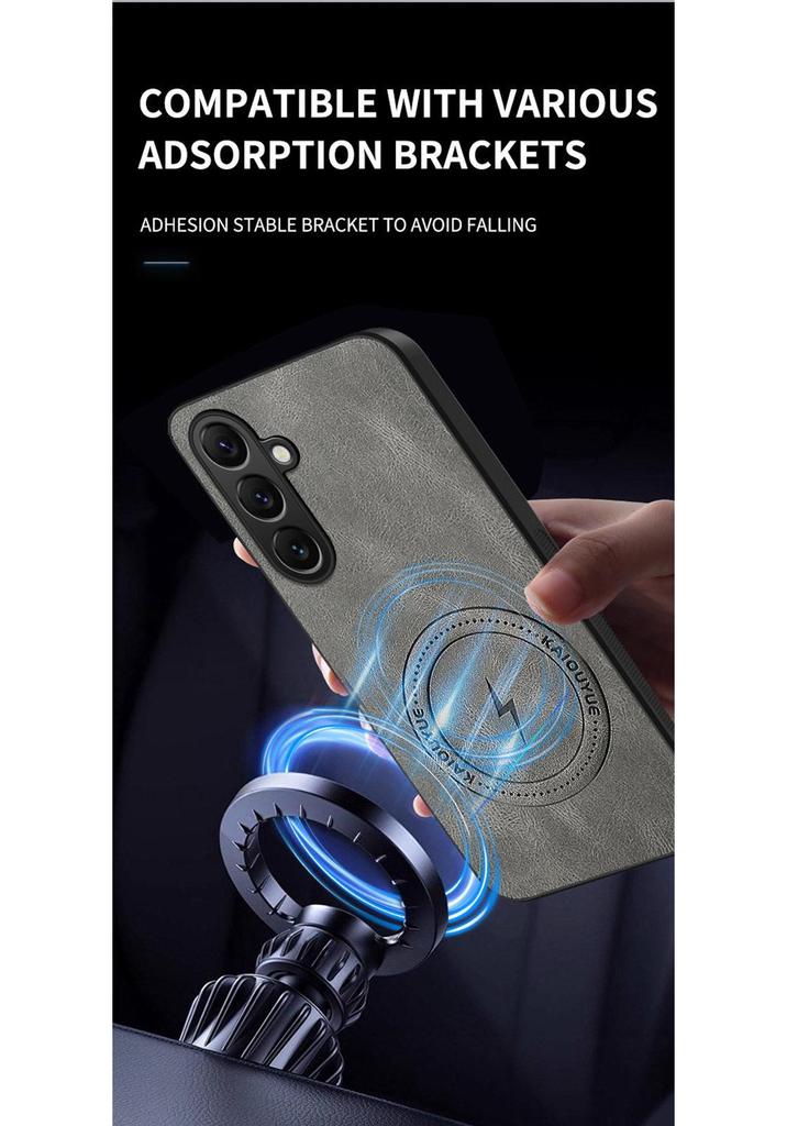 Samsung Galaxy S26/S26 Plus/S26 Ultra Nappa Leather Case with Magnetic and Full Coverage Drop Protection