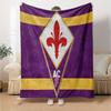 Fiorentina Football Crest Flannel Blanket, Soft Polyester, Modern Design, All-Season for Camping, Travel, Gifts for Holidays or Birthdays
