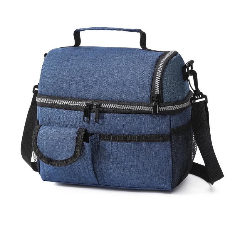 Portable Thermal Lunch Bag Food Box Durable Waterproof Office Cooler Lunch Box Ice Insulated Case Camping Oxford Dinner Bag Outdoor Travel Picnic Bag