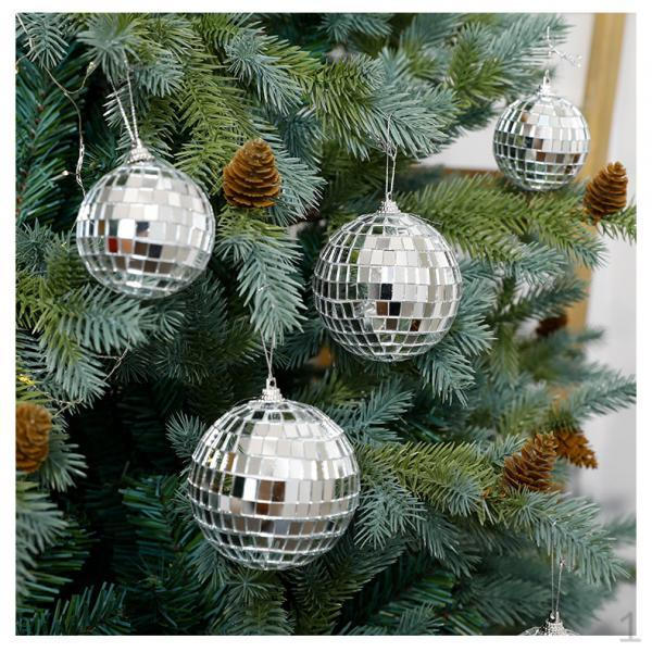 3Pcs Mirror Disco Balls Xmas Tree Decoration Set for Celebration Anniversary