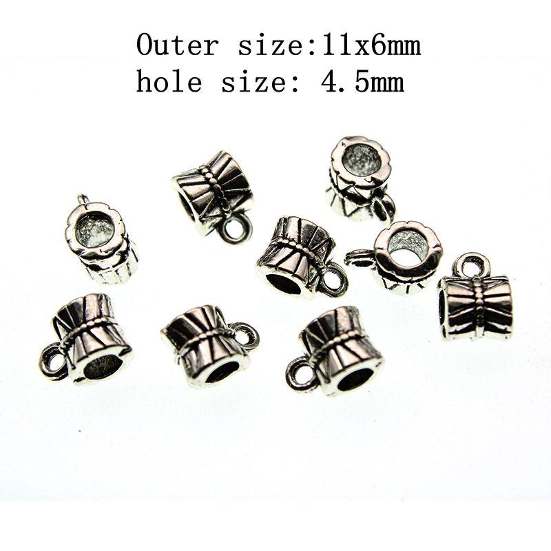 

30Pcs Antique Silver Charm Bail Beads Spacer Beads Pendant Clips Pendants Clasps Connectors For Bracelet Necklace Jewelry Making