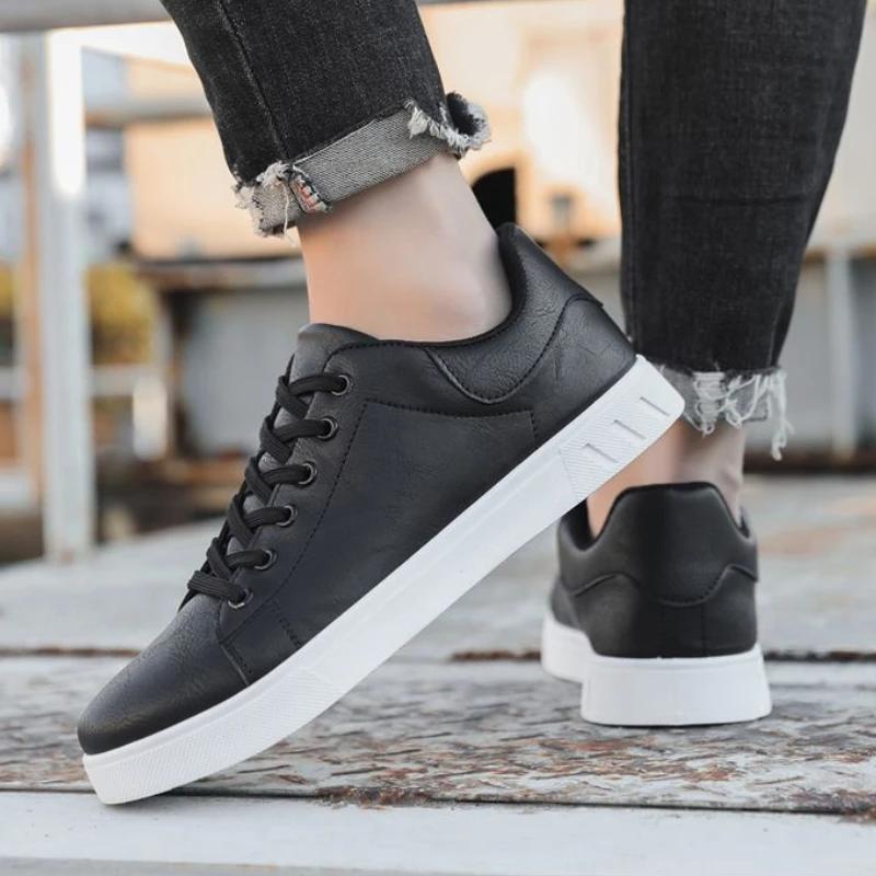 Classic Men Leather Shoes Trendy All-match Platform Casual Shoes Loafers British Leather Sneakers Flats Shoes Male Zapatillas