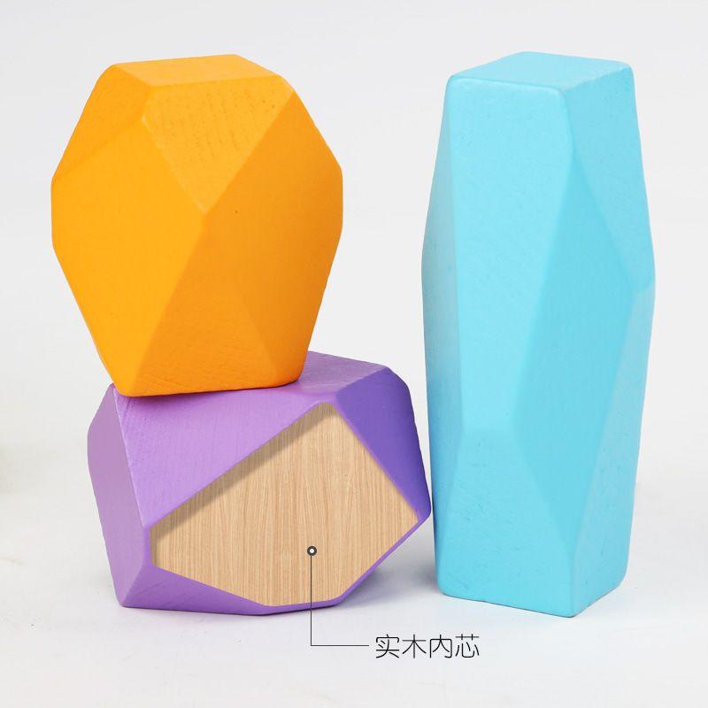 Children's Jenga Educational Color Wooden Board Game Balanced Rock Layer Height Baby's Building Blocks Early Childhood Education