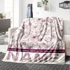 Floral Pattern With Names And Personalized Design Lightweight Personalized Blanket Personalized Text Comfortable Great For Sofa Couch Office Bed