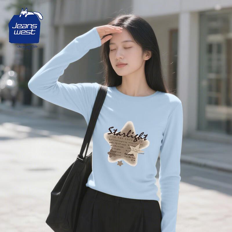 Jeanswest Club Women s Floating Stars Letter Print Cotton T-Shirt XL