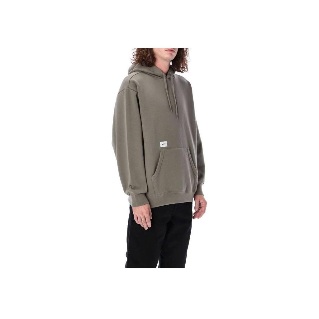 Vans X Wtaps Collaboration Loose Fit Drawstring Hoodie With Back Letter Print Men Hoodies Olive-Green VN0A7SPSYLS