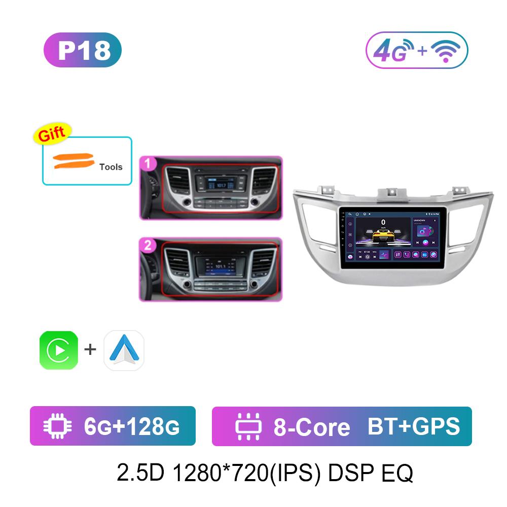 9 Inch Android System 4G DSP Stereo WiFi for Hyundai IX35 Tucson 3 2015 - 2018 Navi GPS Car Video Multimedia Player Split Screen