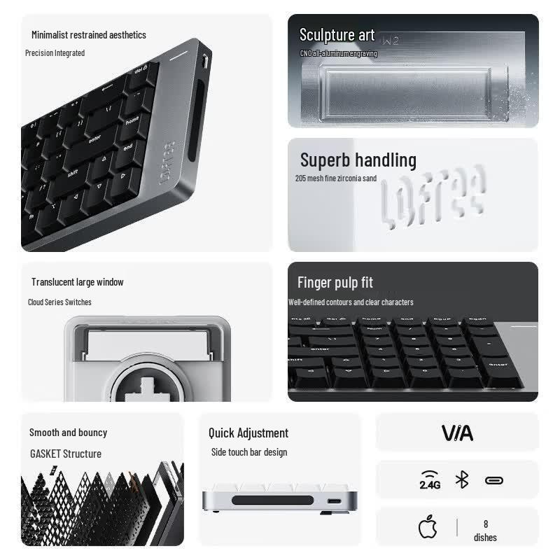 Lofree Flow2 68-Tasten Low-Profile Kabellose Mechanische Tastatur