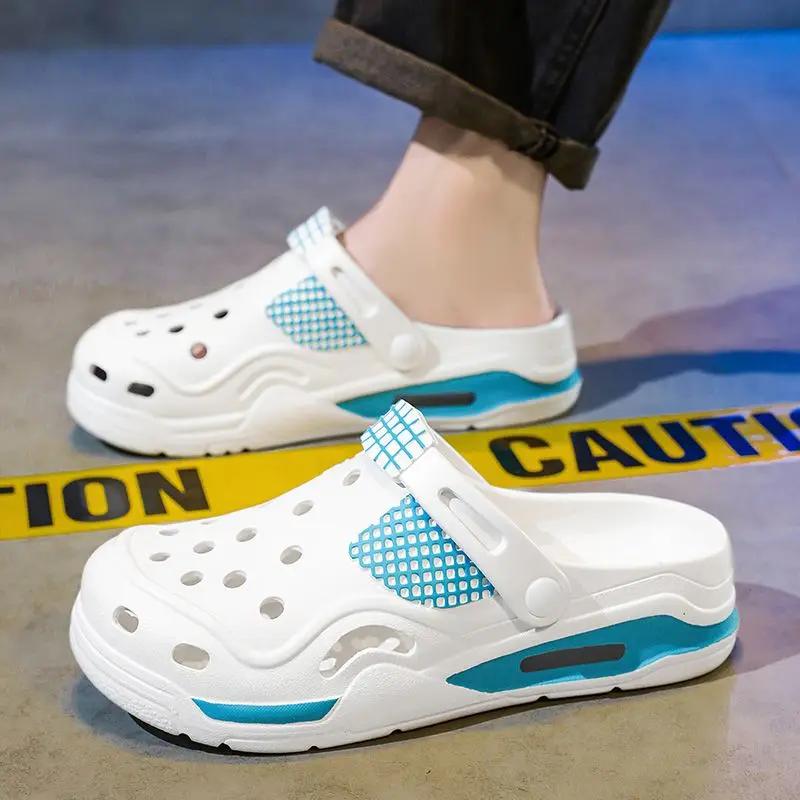 Fashion Slides Hole Platform Men's Shoe Outdoor Designer Luxury Trend 2025 Original Fashion Elegant Adult Eva Rubber Style Male Slipper
