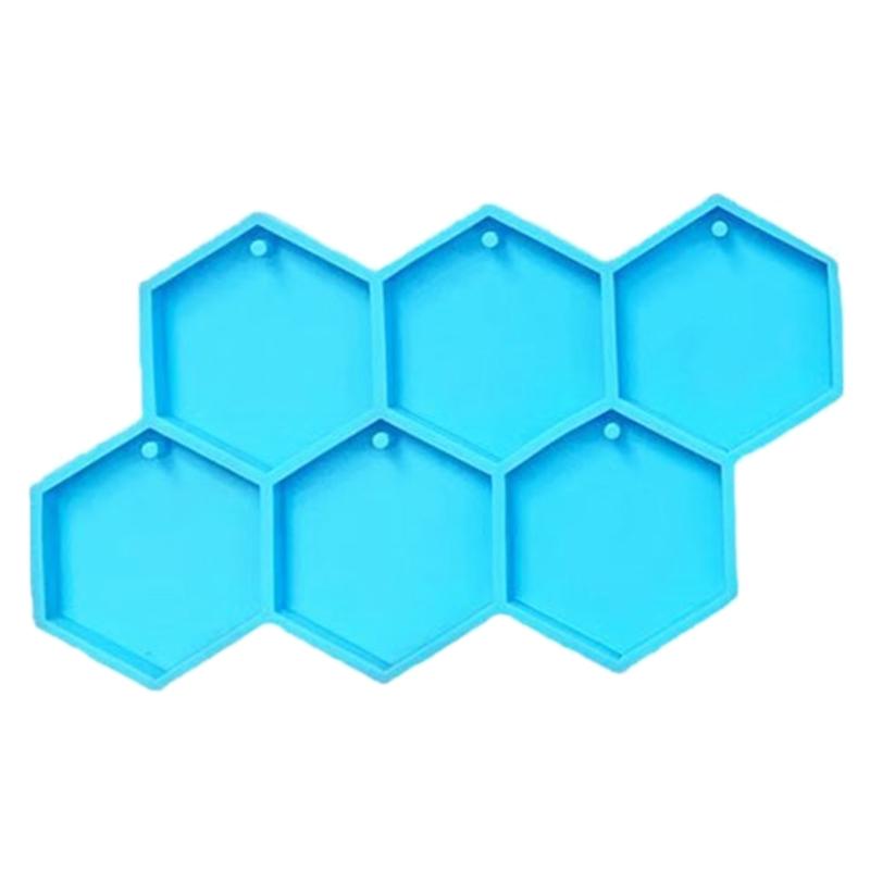 Hexagon Earring Silicone Mold Glossy Earring Pendant Jewelry Resin Mold Keychain Pendant Epoxy Casting Mold Tool