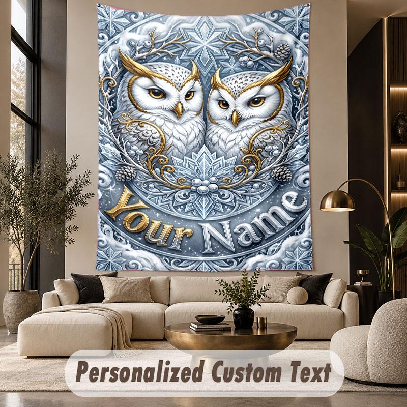 Bird (5) Theme Custom Tapestry Personalized Custom Name Text Wall Hanging Tapestry Home Decor Background Cloth