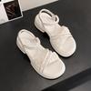 Sandals women's new summer fashion platform shoes pearl outer soft-soled sandals