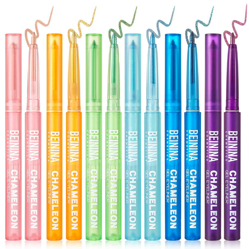 Glänzender Chamäleon Metallic Blau Eyeliner Gel Stift Lidschatten Mehrfarbig Augen Eyeliner Perlmuttfarben Polarisierte Glitzer Augen Pigment Make-up