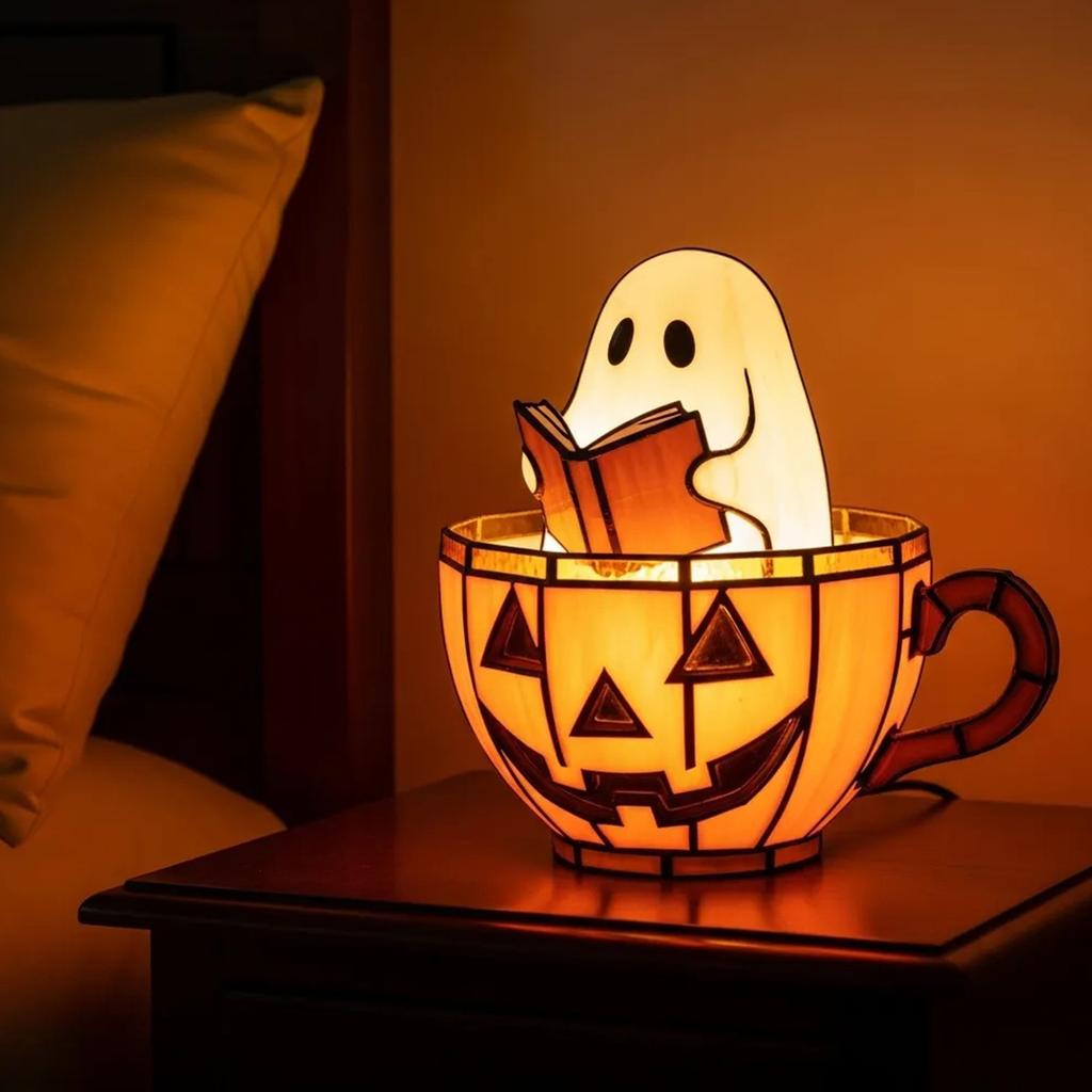 Halloween Resin Decorative Lamp For Home Party Indoor Outdoor Festival Display Hand Carved Artwork Safe Crafts