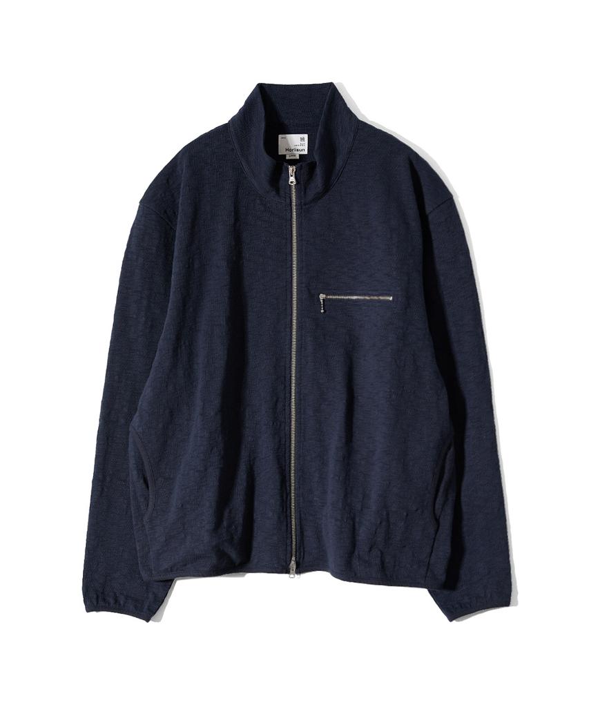 Horlisun Baxter Slub Zip Up Jacket Navy