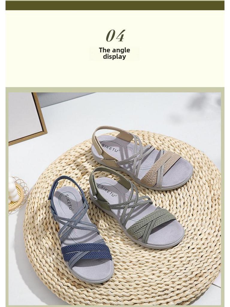 K6357-8 Women's Plus Size Sports Sandals with Elastic Velcro