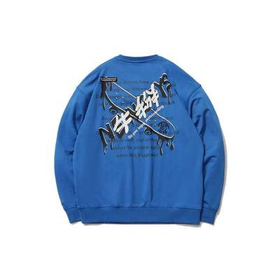 Li Ning Sports Fashion Series Loose Fit Pullover Sweatshirt Men Sweatshirt Cyan AWDR504-6