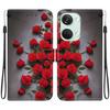 Handmade PU Leather Flip Case for OnePlus Nord 3 / OnePlus Ace 2V Anti-Slip Shockproof Cover with Wrist Strap & Heart/Rose Cat Designs