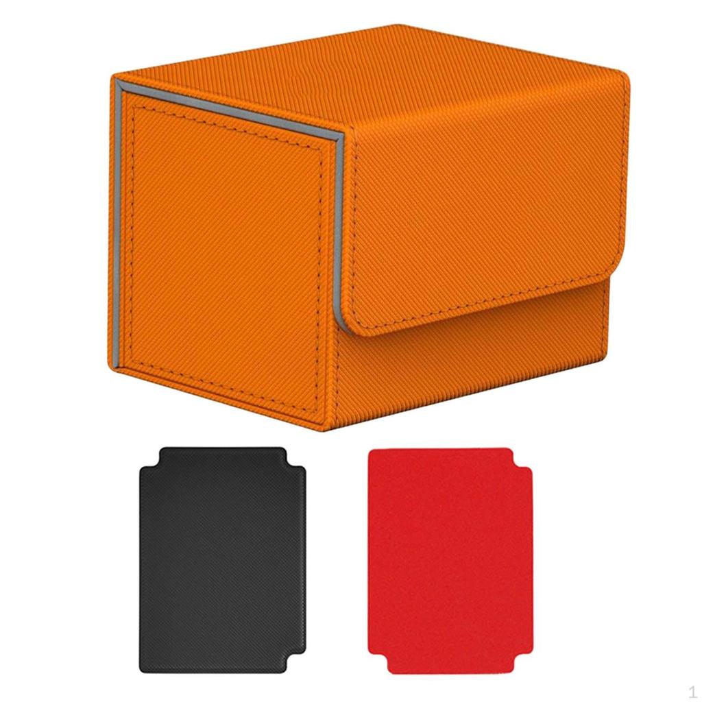 Card Deck Storage Box Protection with 2 Dividers Dice Collectible Game