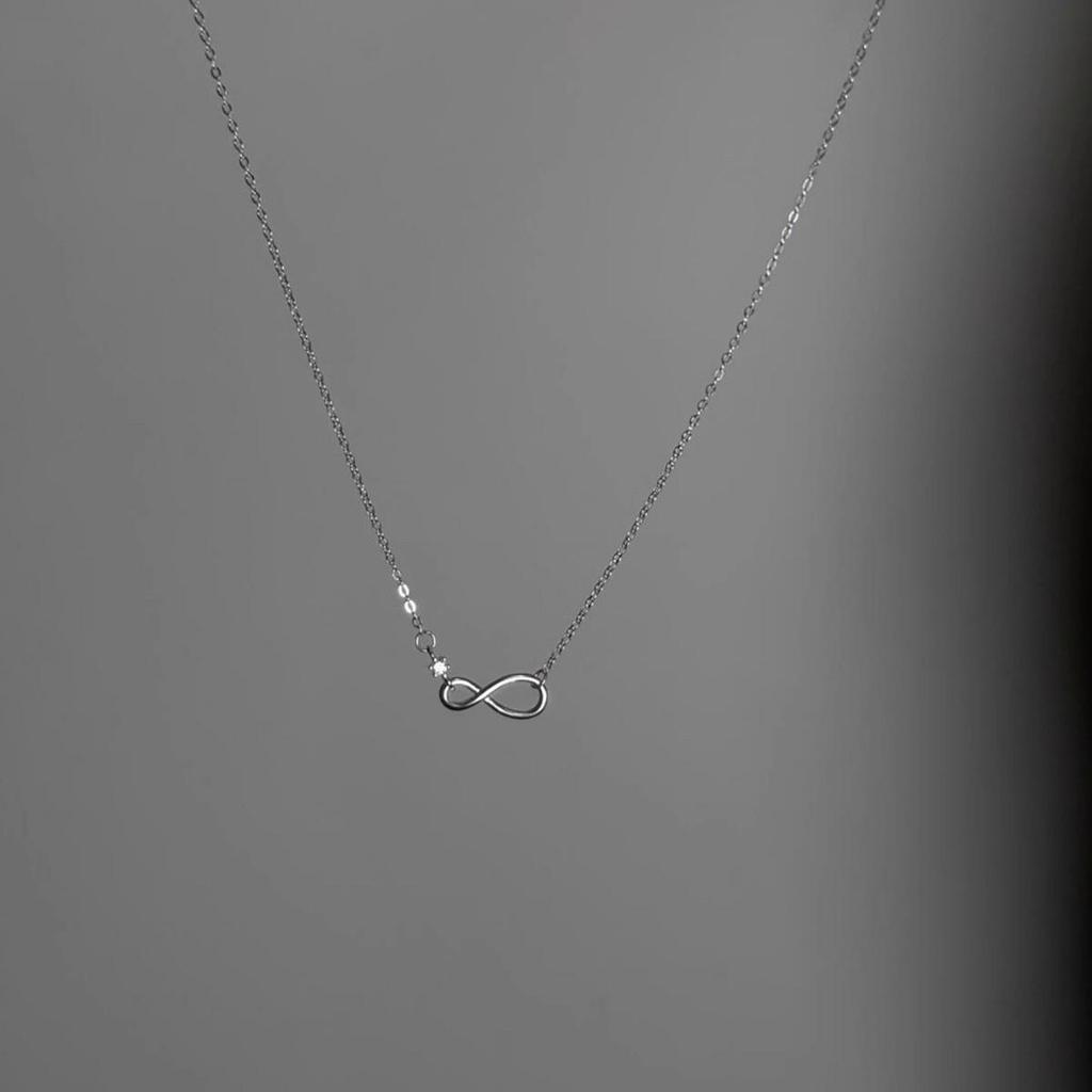 Korean Möbius Zircon Necklace: Elegant Layered Clavicle Chain Gift for Her