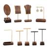 Jewelry Display T-Shape Bar Earrings Show Stand Shelf Wood Rings Holder Rack Jewelry Organizer for Home Decoration