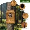 Casa per gufi in legno Apertura circolare Casa per uccelli Dimensioni grandi Nido Uccelli Scatola per la nidificazione Decorazione per balcone Accessori per animali domestici da appendere