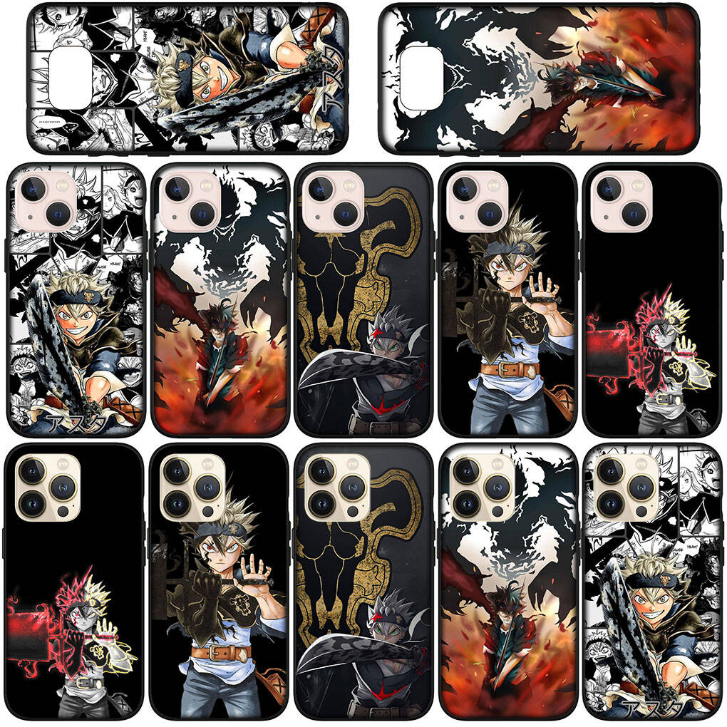 for iPhone 17 16 15 Xiaomi Poco F7 F8 X7 X6 C85 C75 C71 M8 Redmi Note 14 13 12 11 Pro Max 14C 13C 15C A3 A4 Phone Case Anime Asta Black Clover Cover