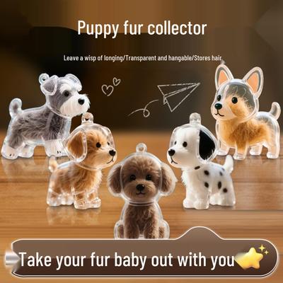 Beginner's Clear Dog Hair Pendant Keychain – Transparent Storage Box & Commemorative Charm