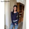 La Chapelle Women's Faux Two-Piece Long Sleeve T-Shirt