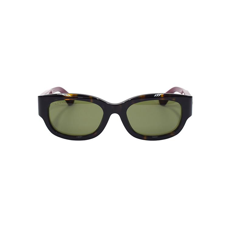 Gucci 3D Webbing Plate Frame Rectangular Sunglasses Women's Tortoiseshell