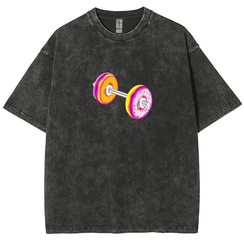 Simple Print Cotton Washed T-Shirt Vintage Snowflake Shirt Y2k Casual Short Sleeve Acid Wash T Shirts Top
