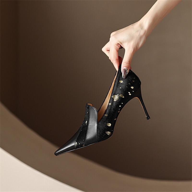 Fashion New Spring Summer Horsehair Women Shoes Fashion Pointed Toe Women Pumps High Heels Zapatos Mujer Stiletto Heels Ladies Shoes
