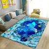 Seabed Illusion Underwater World  Dolphin Shark  Area Rug ,Carpet Rug for Living Room Bedroom Sofa Doormat Non-slip Floor Mat