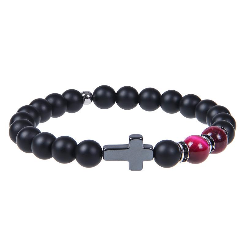 JYL TS Bracelet Cross  Elastic Beaded Invokes Faith & Guardian Energy