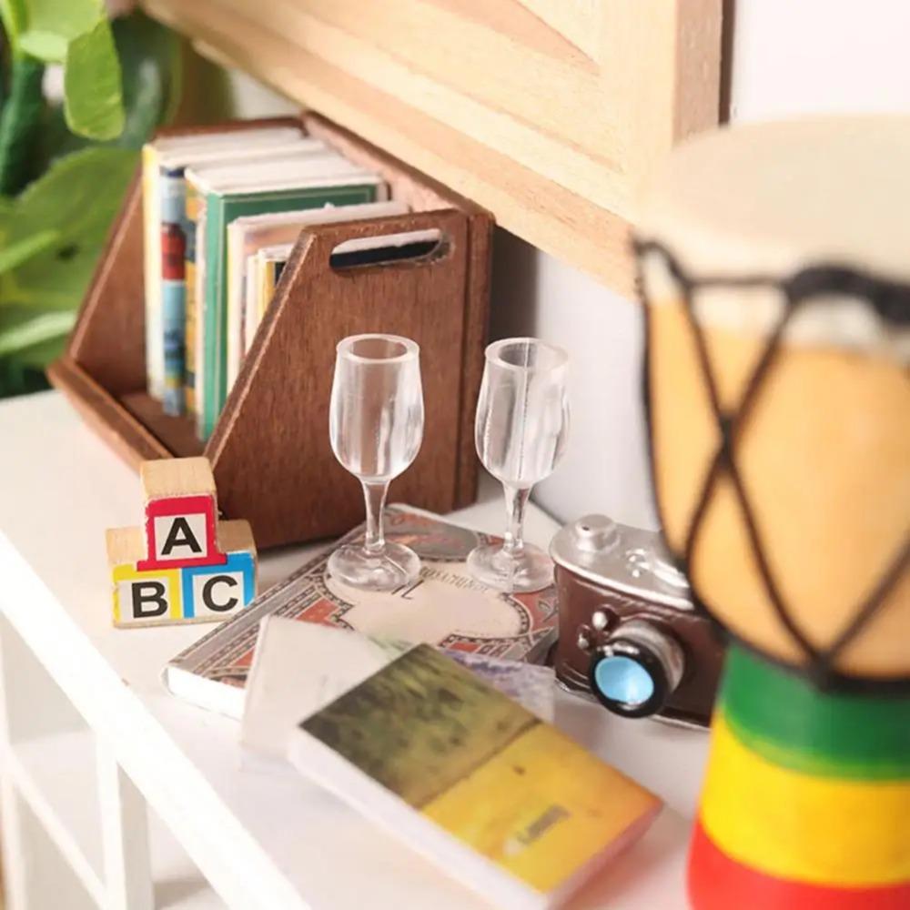 10Pcs/Set Simulation Dollhouse Wine Glass Dollhouse Miniature Glass Cup  1/6 1/12 Dollhouse