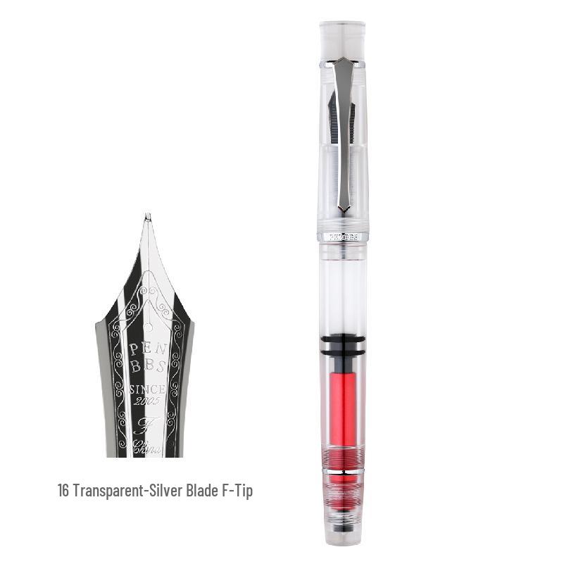 PENBBS 495 Piston Fountain Pen - Large Capacity Transparent Acrylic Unisex Writing Pen