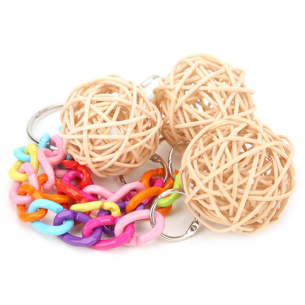 Parrot Rattan Ball Toy Acrylic Bite Resistance Parrot Rattan Ball Hanging Toy for Birds