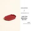 Red Ceramic Dessert Plate: Retro Chinese Pastry & Fruit Display Dish