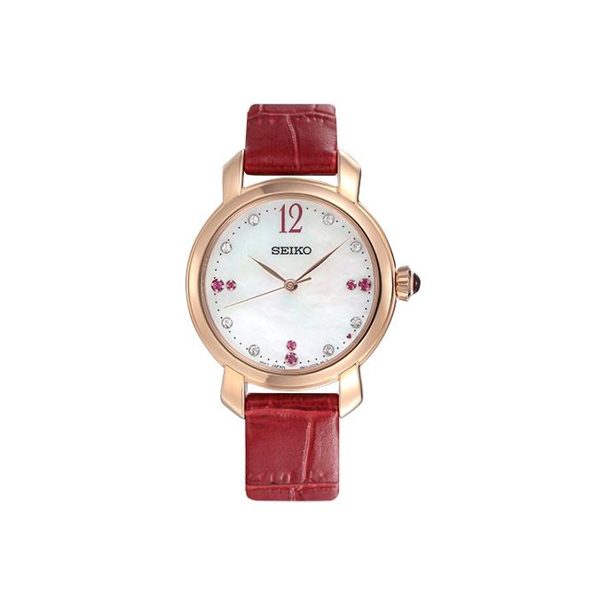 SEIKO Special Edition Solar Quartz Movement Leather Strap Watch Women s Watch SUR502P1 Ivory Regular Watch Box